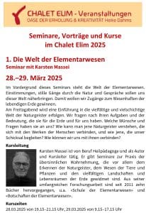 Jahresprogramm Seminare 2025