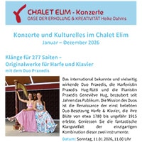 Jahresprogramm Chalet Elim Konzerte und Veranstaltungen 2026